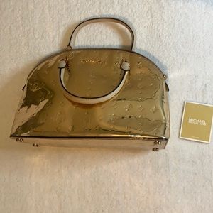 Gently used Michael kors metallic gold bag